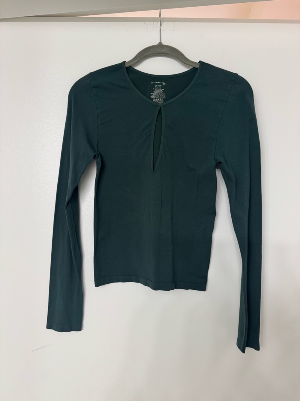 Long Sleeve Keyhole Top in Deep Teal